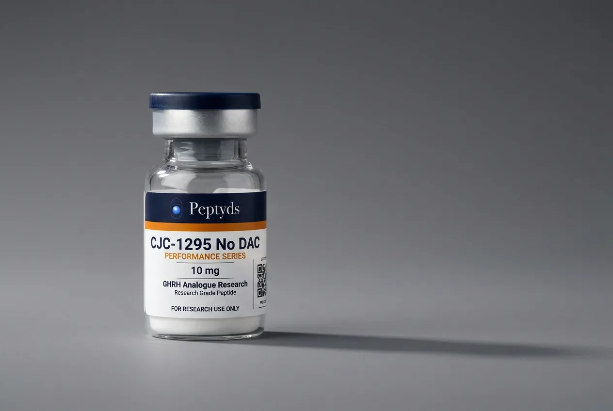 10 mg vial lyophilised vial of CJC-1295 No DAC, ISO/IEC 17025 lab-verified, Peptyds packaging